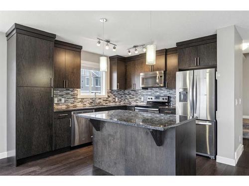 907 Evanston Manor Nw, Calgary, AB - Indoor Photo Showing Kitchen With Stainless Steel Kitchen With Upgraded Kitchen