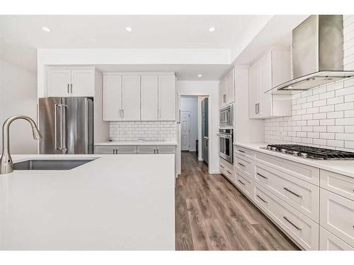 216 Masters Crescent Se, Calgary, AB - Indoor Photo Showing Kitchen With Stainless Steel Kitchen With Upgraded Kitchen