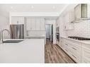 216 Masters Crescent Se, Calgary, AB  - Indoor Photo Showing Kitchen With Stainless Steel Kitchen With Upgraded Kitchen 