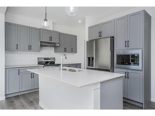 954 Bayview Rise Sw, Airdrie, AB - Indoor Photo Showing Kitchen With Double Sink With Upgraded Kitchen