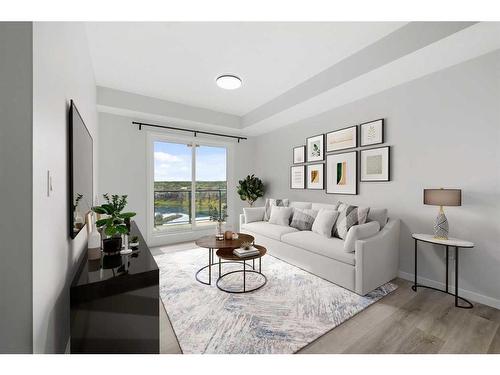 2407-42 Cranbrook Gardens Se, Calgary, AB - Indoor Photo Showing Living Room