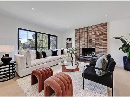 223 Parkside Way Se, Calgary, AB - Indoor Photo Showing Living Room With Fireplace