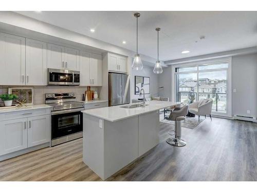 2310-55 Lucas Way Nw, Calgary, AB - Indoor Photo Showing Kitchen With Stainless Steel Kitchen With Upgraded Kitchen