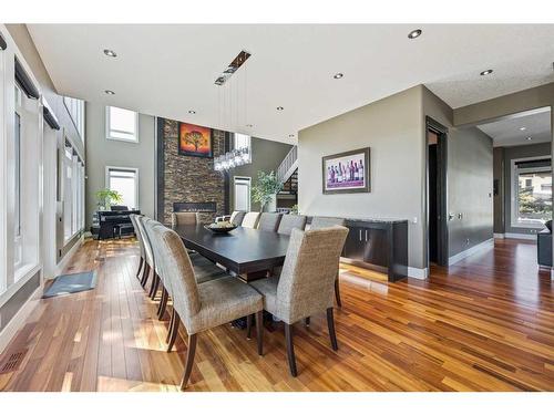 2216 8 Street Ne, Calgary, AB - Indoor Photo Showing Dining Room With Fireplace