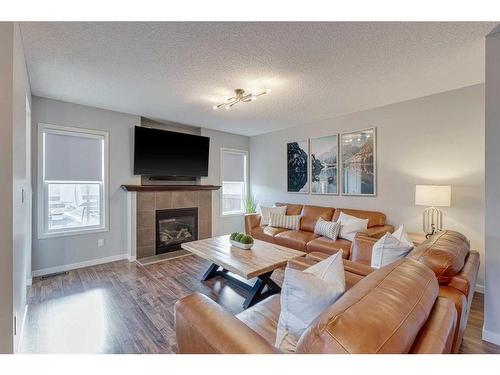 61 Autumn Green Se, Calgary, AB - Indoor Photo Showing Living Room With Fireplace