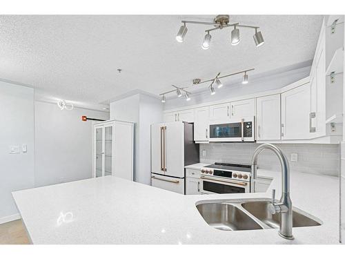 104-2419 Erlton Road Sw, Calgary, AB - Indoor Photo Showing Kitchen With Double Sink With Upgraded Kitchen