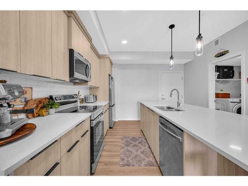 3409-220 Seton Grove Se, Calgary, AB - Indoor Photo Showing Kitchen With Double Sink With Upgraded Kitchen