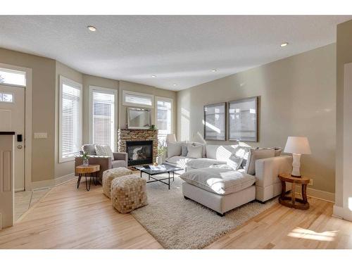 2-2231 28 Street Sw, Calgary, AB - Indoor Photo Showing Kitchen With Fireplace With Stainless Steel Kitchen