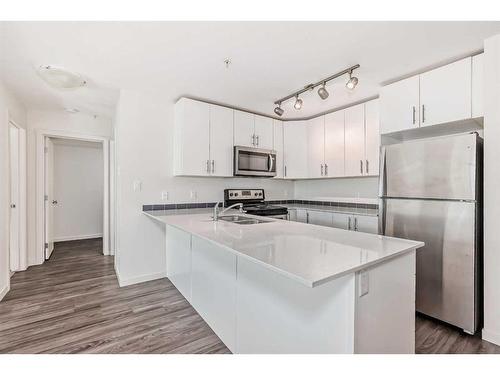 4209-181 Skyview Ranch Manor Ne, Calgary, AB - Indoor Photo Showing Kitchen With Stainless Steel Kitchen With Double Sink