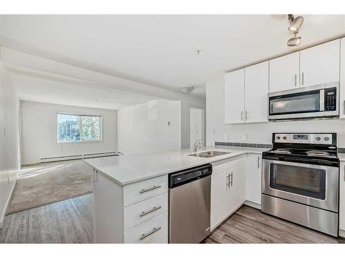 4209-181 Skyview Ranch Manor Ne, Calgary, AB - Indoor Photo Showing Kitchen With Stainless Steel Kitchen With Double Sink