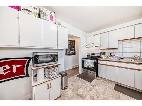 1501 39 Street Se, Calgary, AB - Indoor Photo Showing Kitchen With Double Sink