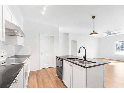 104-141 Panatella Landing Nw, Calgary, AB - Indoor Photo Showing Kitchen With Double Sink