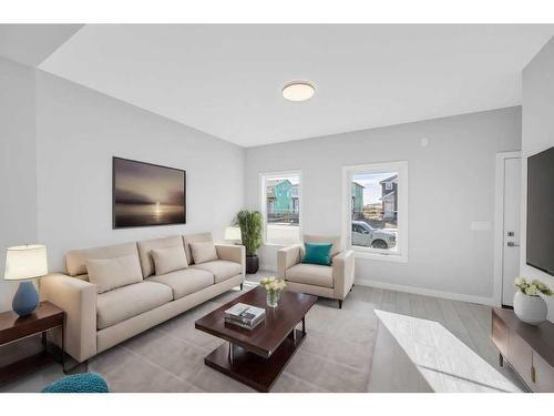 608 Dawson Drive, Chestermere, AB - Indoor Photo Showing Living Room