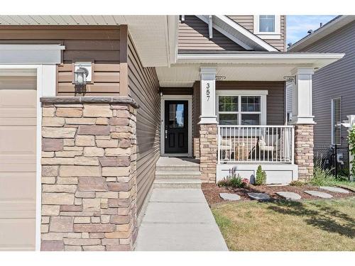 357 Bayside Crescent Sw, Airdrie, AB - Outdoor With Deck Patio Veranda With Facade