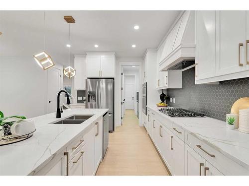 452 Legacy Boulevard Se, Calgary, AB - Indoor Photo Showing Kitchen With Double Sink With Upgraded Kitchen