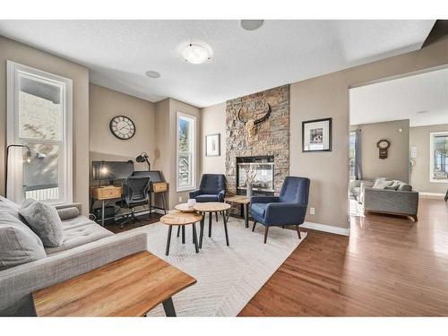 176 Sherwood Rise Nw, Calgary, AB - Indoor Photo Showing Living Room With Fireplace