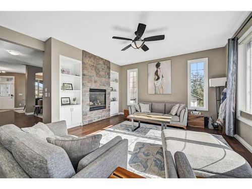 176 Sherwood Rise Nw, Calgary, AB - Indoor Photo Showing Living Room With Fireplace