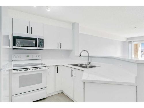 1221-8810 Royal Birch Boulevard Nw, Calgary, AB - Indoor Photo Showing Kitchen With Double Sink