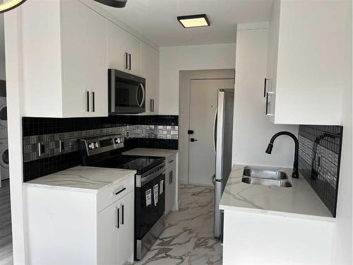 16-2020 16 Avenue Nw, Calgary, AB - Indoor Photo Showing Kitchen With Double Sink