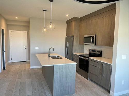 3615-60 Skyview Ranch Road Ne, Calgary, AB - Indoor Photo Showing Kitchen With Stainless Steel Kitchen With Double Sink With Upgraded Kitchen