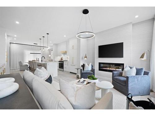 826 81 Street Sw, Calgary, AB - Indoor Photo Showing Living Room With Fireplace