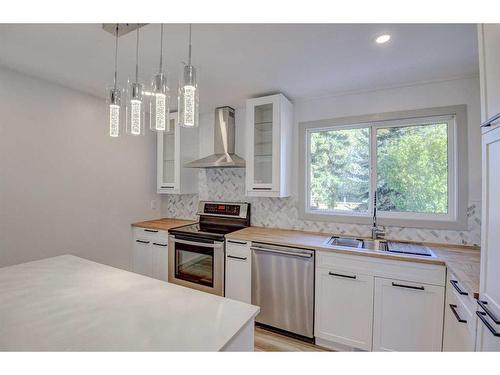 205 Allan Crescent Se, Calgary, AB - Indoor Photo Showing Kitchen With Double Sink