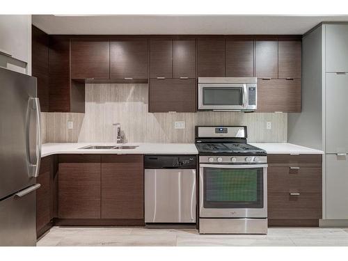 243-1719 9A Street Sw, Calgary, AB - Indoor Photo Showing Kitchen With Double Sink