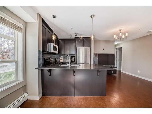 1106-155 Skyview Ranch Way Ne, Calgary, AB - Indoor Photo Showing Kitchen With Stainless Steel Kitchen With Upgraded Kitchen