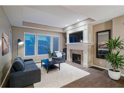 182 Mahogany Passage Se, Calgary, AB - Indoor Photo Showing Living Room With Fireplace