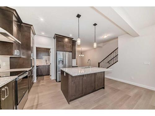 320 Homestead Grove Ne, Calgary, AB - Indoor Photo Showing Kitchen With Upgraded Kitchen