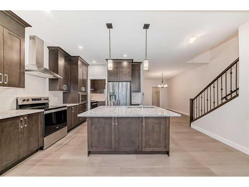 320 Homestead Grove Ne, Calgary, AB - Indoor Photo Showing Kitchen With Upgraded Kitchen