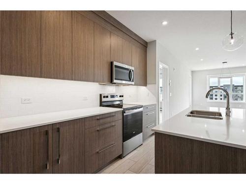 3502-60 Skyview Ranch Road Ne, Calgary, AB - Indoor Photo Showing Kitchen With Double Sink With Upgraded Kitchen