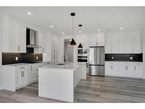 180 Sandpiper Landing, Chestermere, AB - Indoor Photo Showing Kitchen With Stainless Steel Kitchen With Upgraded Kitchen