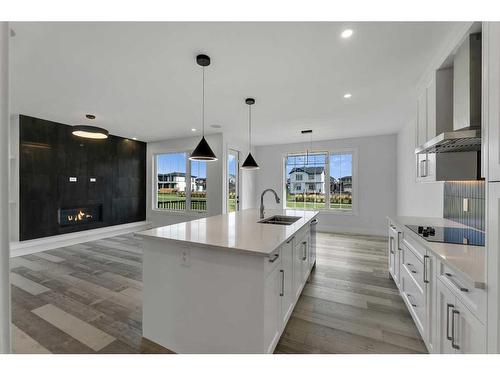 180 Sandpiper Landing, Chestermere, AB - Indoor Photo Showing Kitchen With Double Sink With Upgraded Kitchen