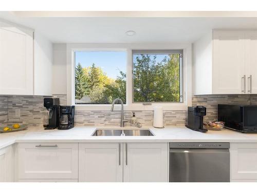 9508 Oakland Road Sw, Calgary, AB - Indoor Photo Showing Kitchen With Double Sink