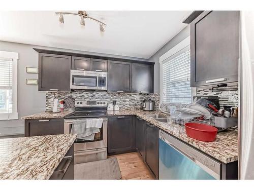 145 Skyview Point Green Ne, Calgary, AB - Indoor Photo Showing Kitchen With Double Sink With Upgraded Kitchen