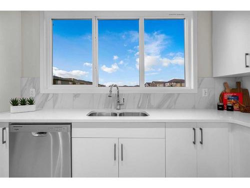 122 Magnolia Dr Drive Se, Calgary, AB - Indoor Photo Showing Kitchen With Double Sink