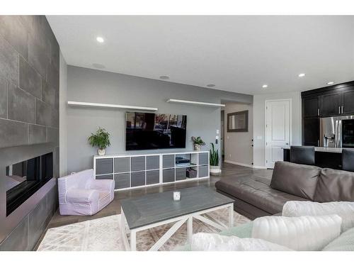 164 Auburn Meadows Crescent Se, Calgary, AB - Indoor Photo Showing Living Room With Fireplace