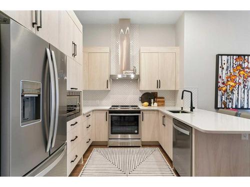 112-12 Mahogany Path Se, Calgary, AB - Indoor Photo Showing Kitchen With Upgraded Kitchen