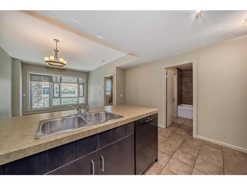 204-1410 1 Street Se, Calgary, AB - Indoor Photo Showing Kitchen With Double Sink