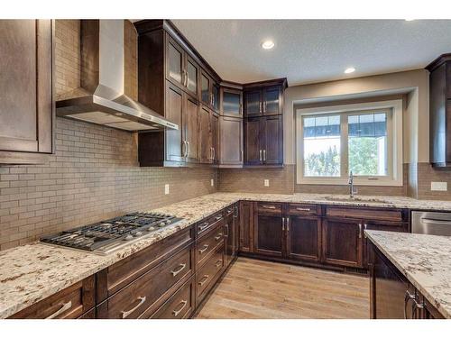 509 Hawk'S Nest Lane, Priddis Greens, AB - Indoor Photo Showing Kitchen With Double Sink With Upgraded Kitchen