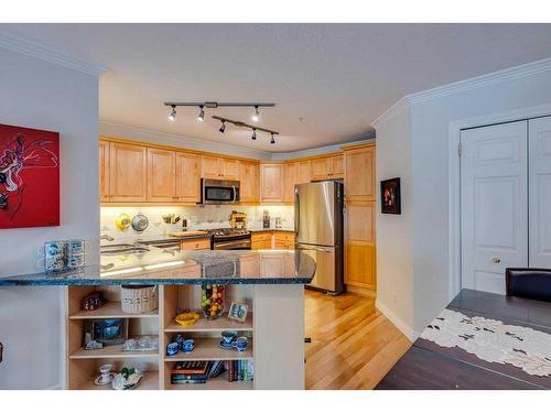 102-630 10 Street Nw, Calgary, AB - Indoor Photo Showing Kitchen