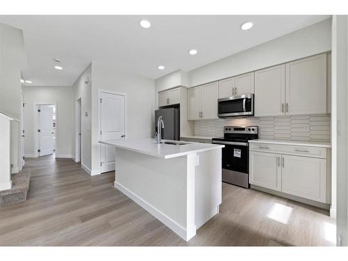 603 Savanna Crescent Ne, Calgary, AB - Indoor Photo Showing Kitchen With Stainless Steel Kitchen With Upgraded Kitchen