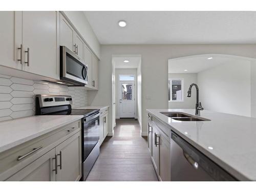 603 Savanna Crescent Ne, Calgary, AB - Indoor Photo Showing Kitchen With Stainless Steel Kitchen With Double Sink With Upgraded Kitchen