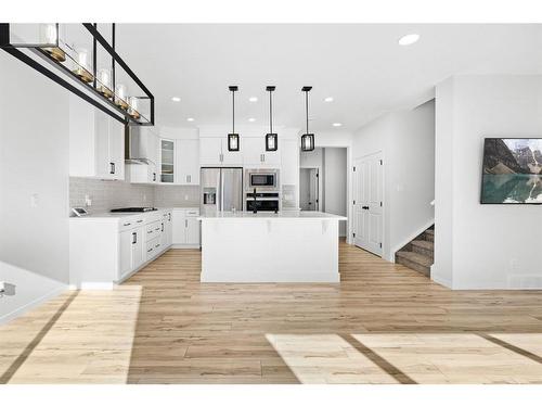 299 Seton Road Se, Calgary, AB - Indoor Photo Showing Kitchen With Upgraded Kitchen