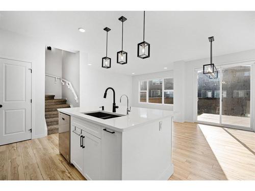 299 Seton Road Se, Calgary, AB - Indoor Photo Showing Kitchen With Double Sink