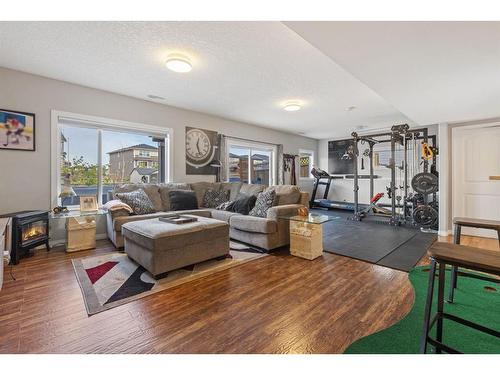 692 Luxstone Landing Sw, Airdrie, AB - Indoor Photo Showing Living Room