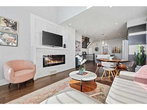 1602 12 Avenue Sw, Calgary, AB - Indoor Photo Showing Living Room With Fireplace