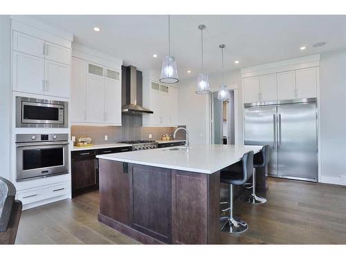 13 Damkar Drive, Rural Rocky View County, AB - Indoor Photo Showing Kitchen With Stainless Steel Kitchen With Upgraded Kitchen