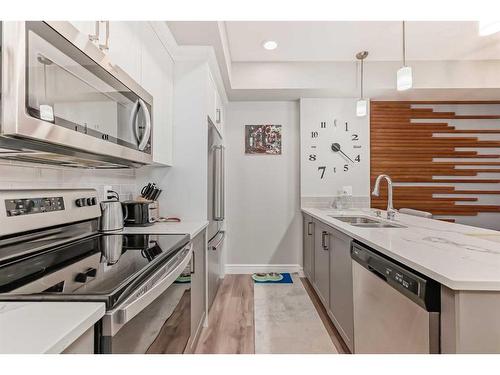 102-19661 40 Street Se, Calgary, AB - Indoor Photo Showing Kitchen With Double Sink With Upgraded Kitchen